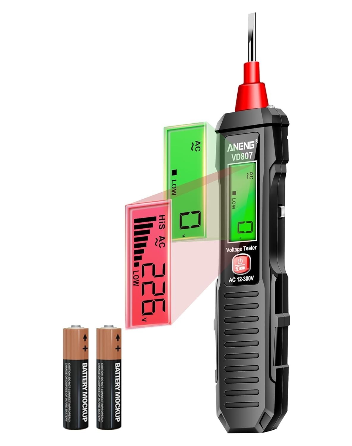Non Contact Voltage Tester,Electrical Tester Pen, Range AC Voltage,Light Bulb...