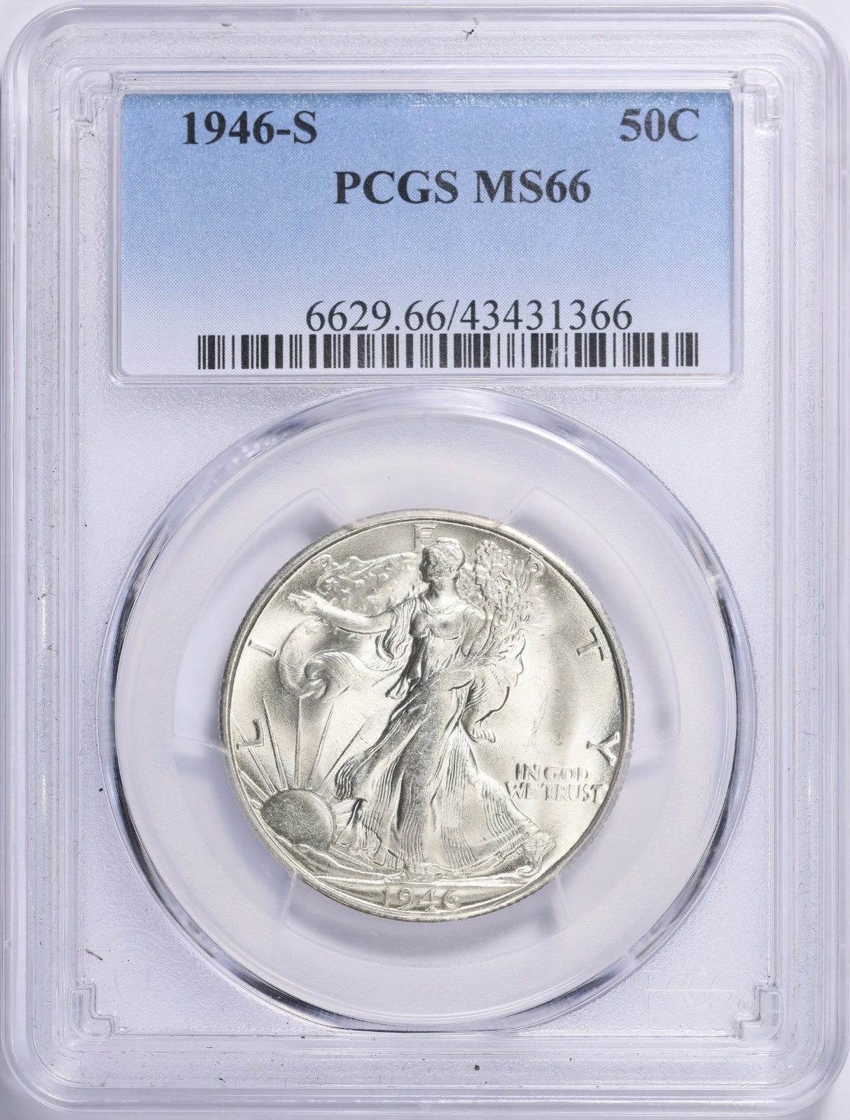 1946-S/S Walking Liberty Half Dollar PCGS MS-66 (VSS RPM-001)