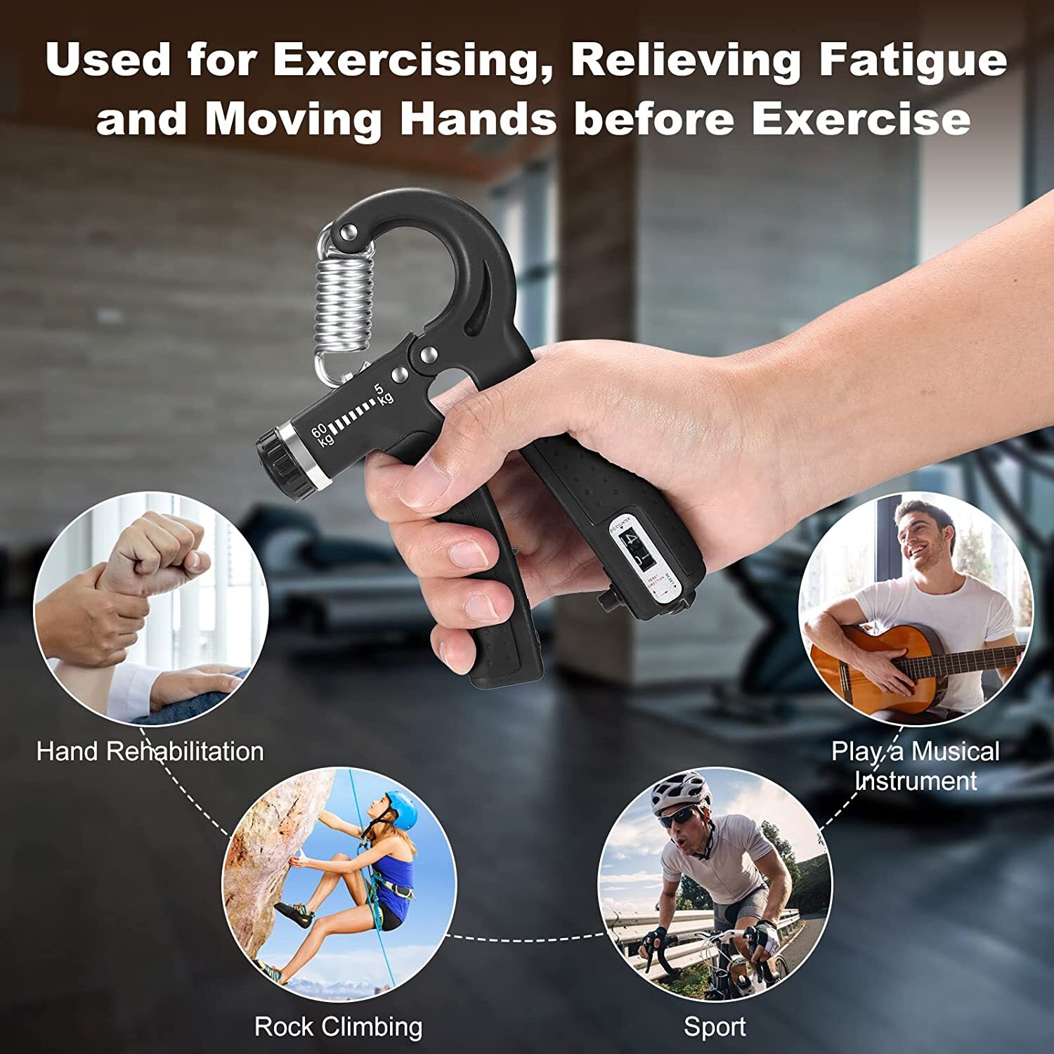 Hand Grip Strength Power Trainer Gripper Strengthener Adjustable Automatic Count