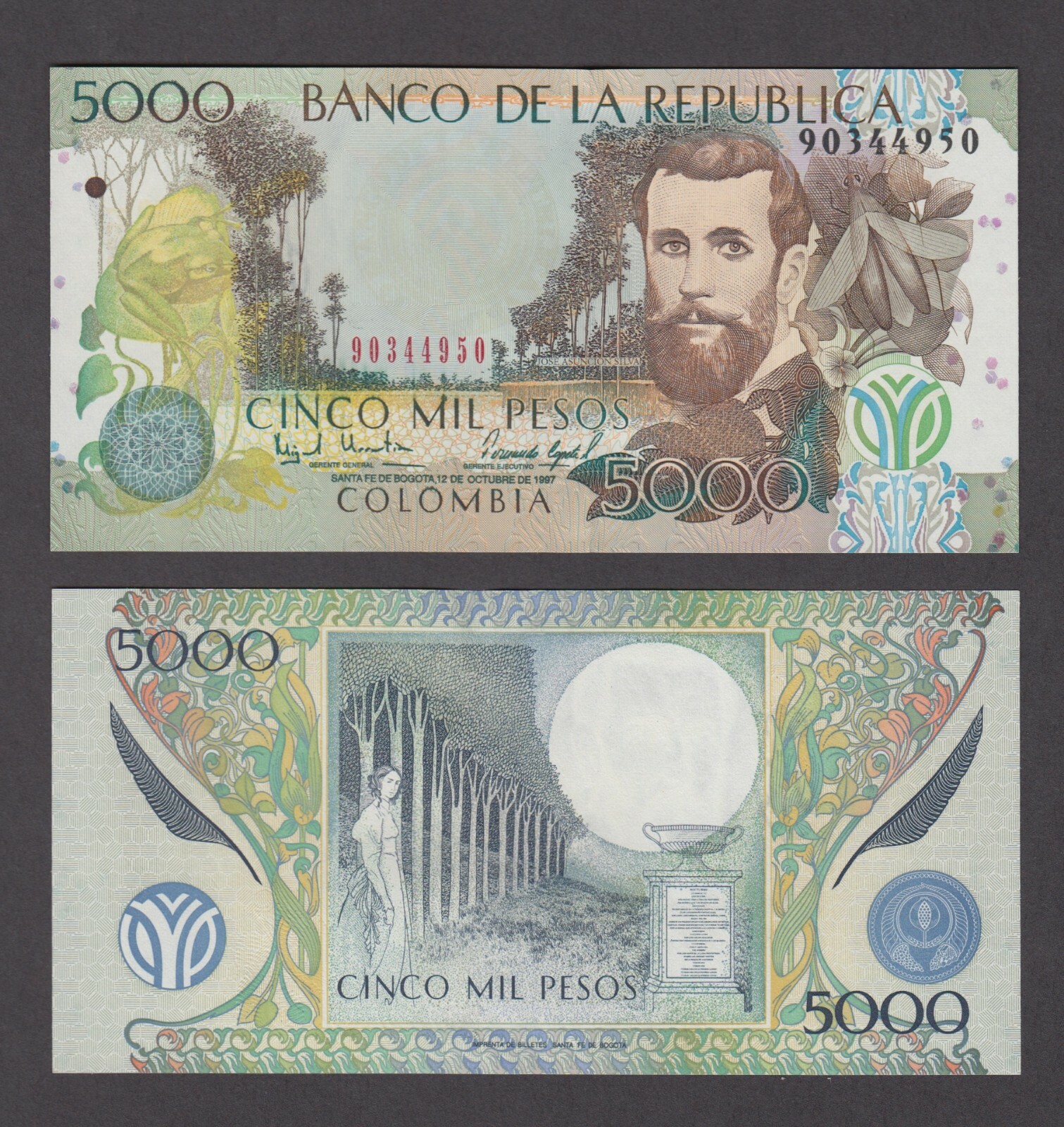 COLOMBIA P.447a 5.000 5,000 5000 PESOS 12.10.1997 UNCIRCULATED LOW SHIPPING 2101