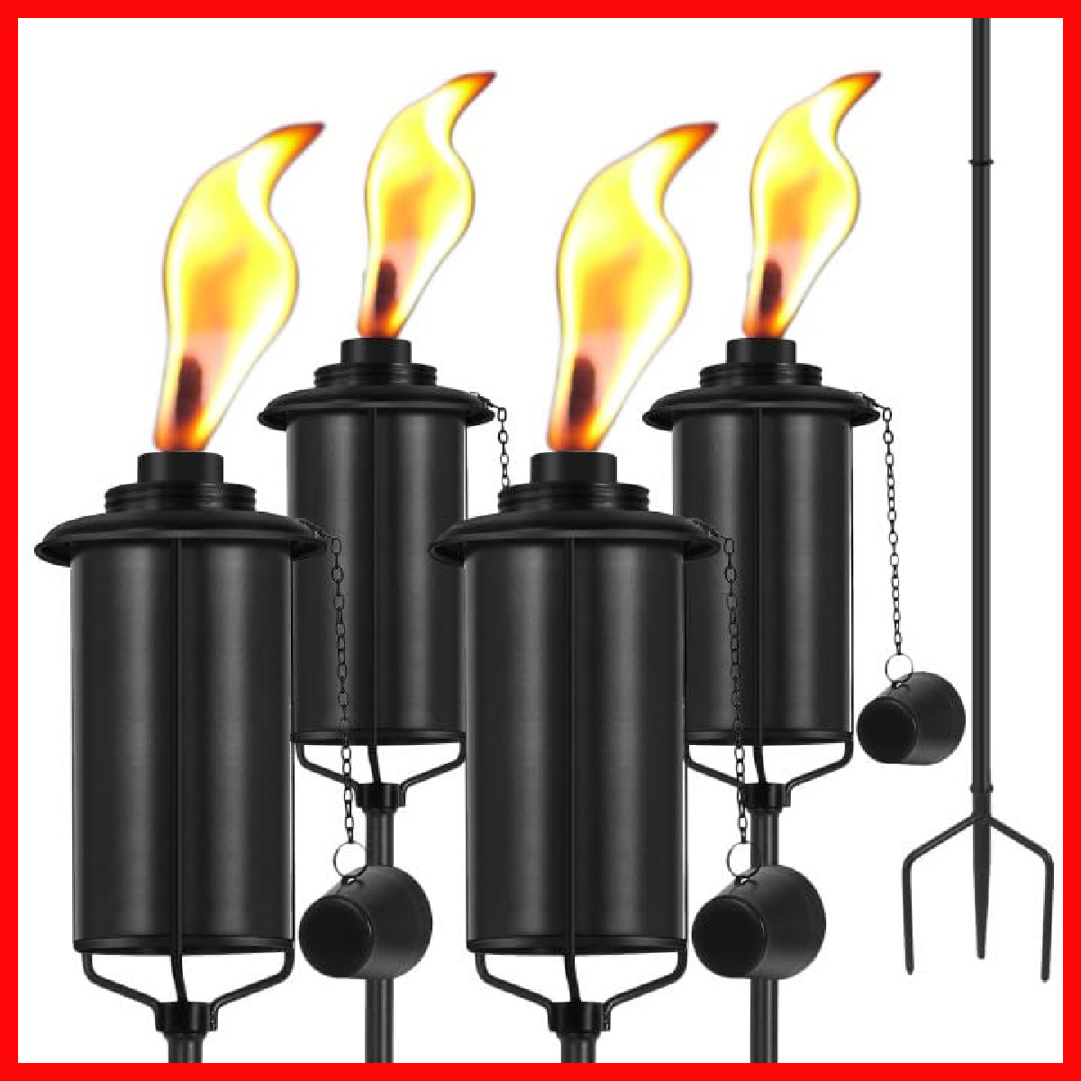 Zszmfh 4 Pack Metal Torch For Outside 16Oz Outdoor Metal Torch Garden