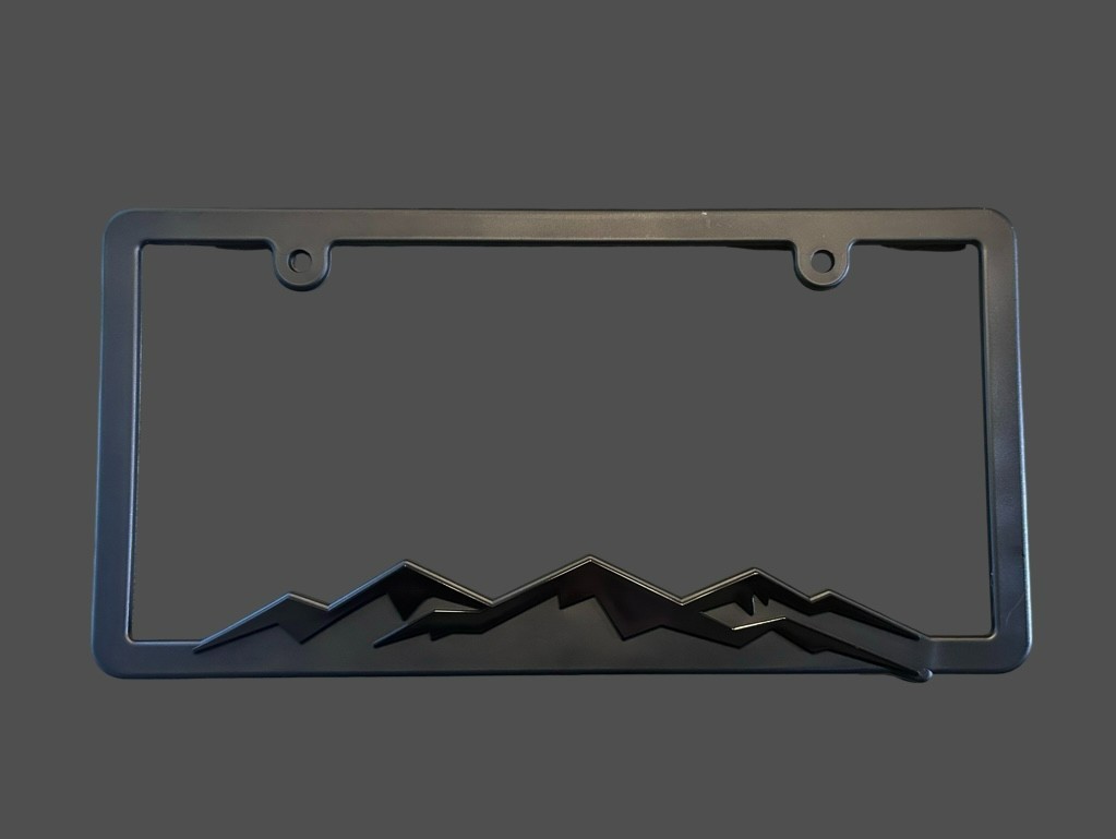 PREMIUM BLACKOUT RAISED LETTER PLASTIC LICENSE PLATE FRAME