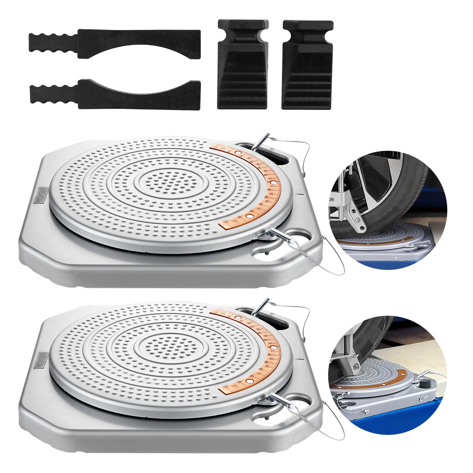 VEVOR Wheel Alignment Turn Plates Turntable Wheel Alignment 2 Pack 360° Rotating