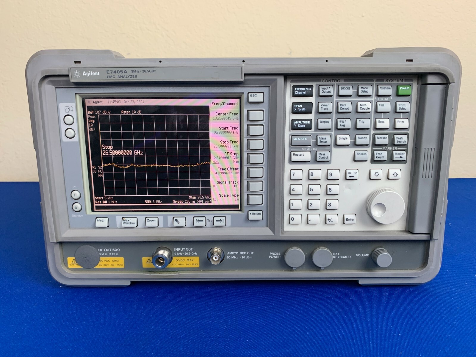 Agilent E7405A 30Hz-26.5GHz EMC Spectrum Analyzer w/ 1D5,A4H,AYX,UKB