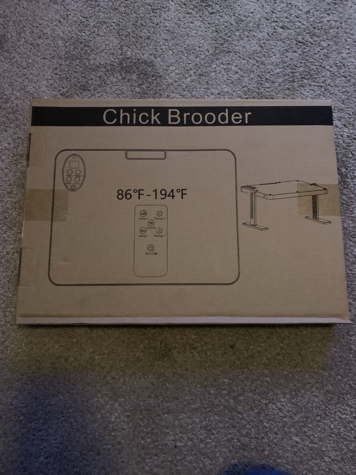 Chick Brooder Heater with Adjustable Temp (86~194℉) & 12H Timer & Height & Angle