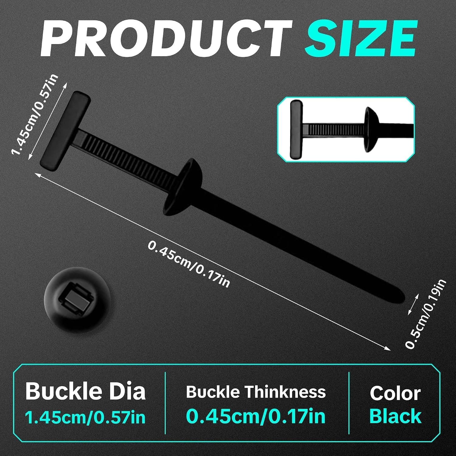 60 Count Nylon Cable Tie Buckles - Essential for Everyday Automotive Needs
