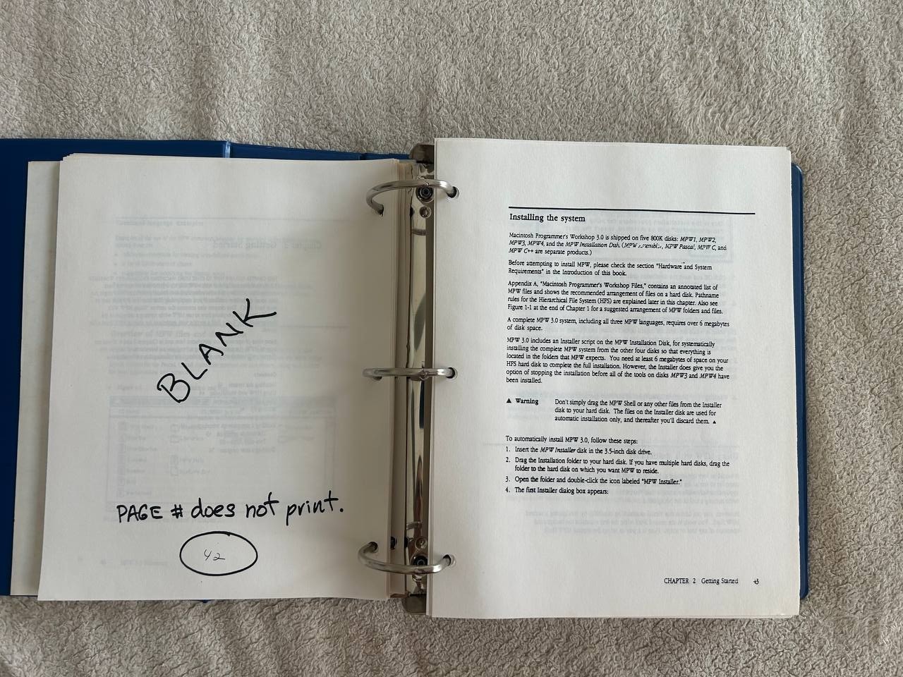 Vintage Apple MPW 3.0 Programmer’s Workshop Reference Binder 1990
