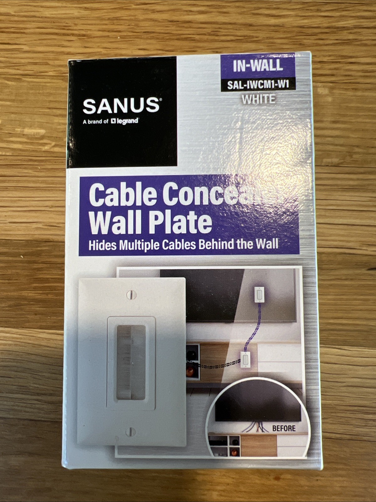 Cable Concealer Wall Plate Sanus In Wall White (Brand New Open Box)