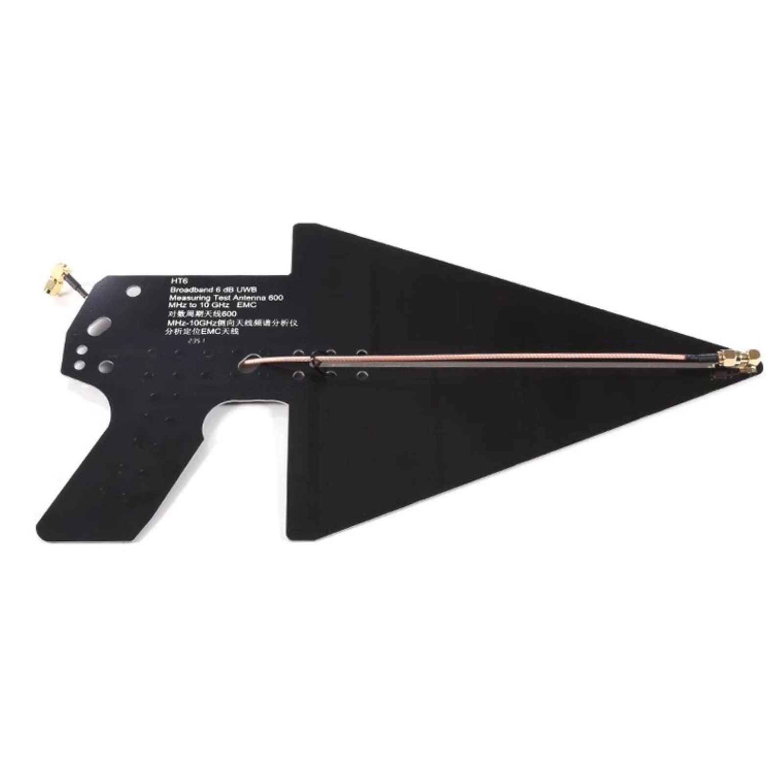 Black 0.6-10GHz Signal Analysis HT6 Log-periodic Antenna Kit For EMC Test