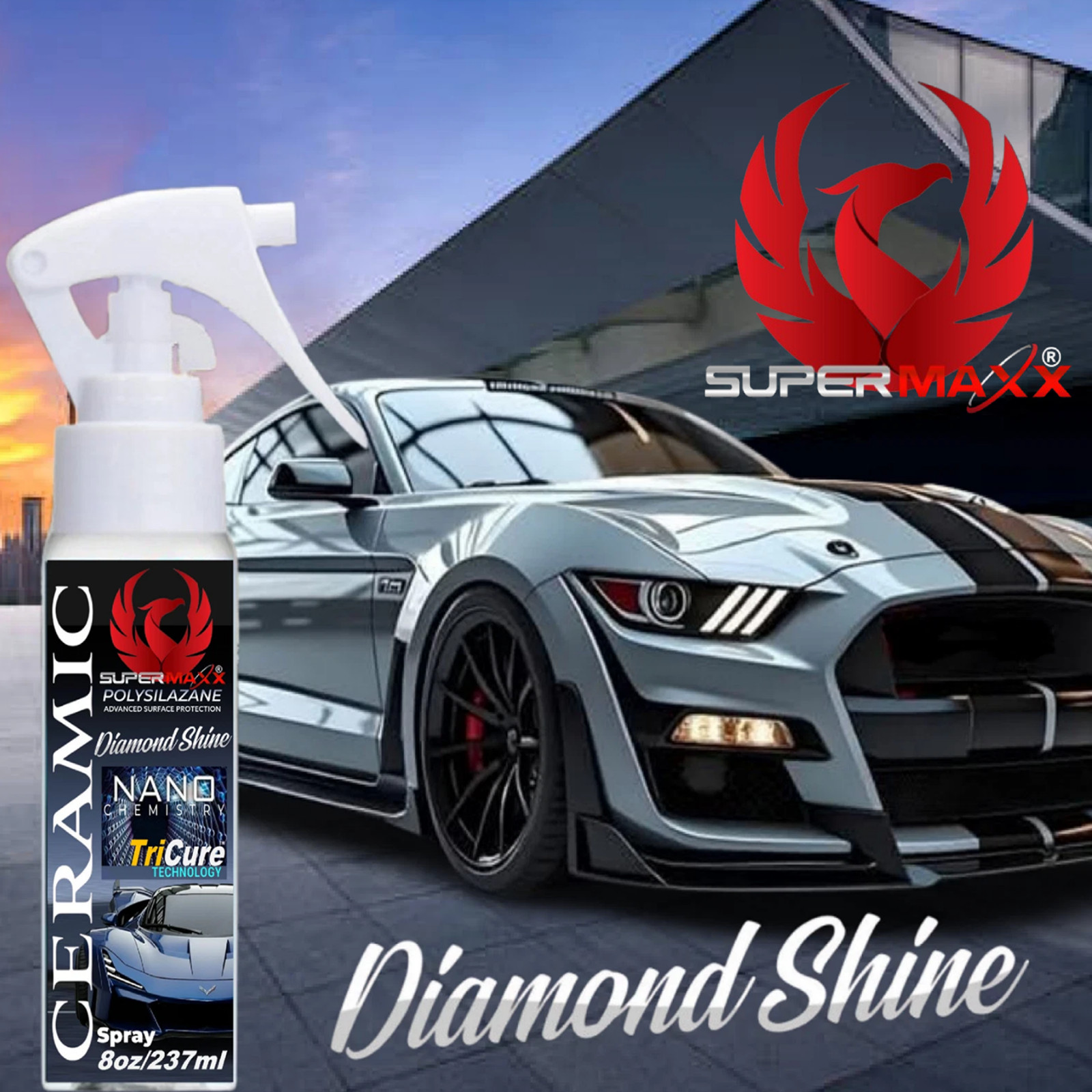 CERAMIC CAR COATING SPRAY 8 OZ/237ml - KIT CERAMIC PRO GRADE PROTECTION-KIT