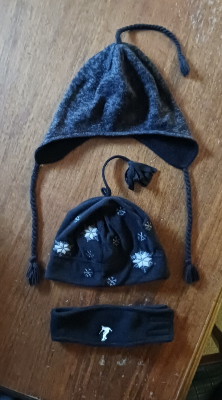 Teen Cold Weather Assortment Beanies and Adjustable Headband Black