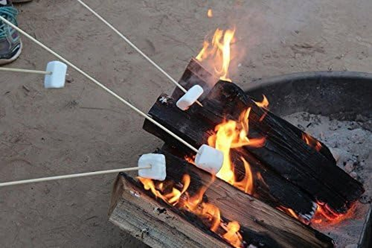 Bamboo Marshmallow Roasting Sticks with 30 Inch 5mm Thick Extra Long Heavy Duty