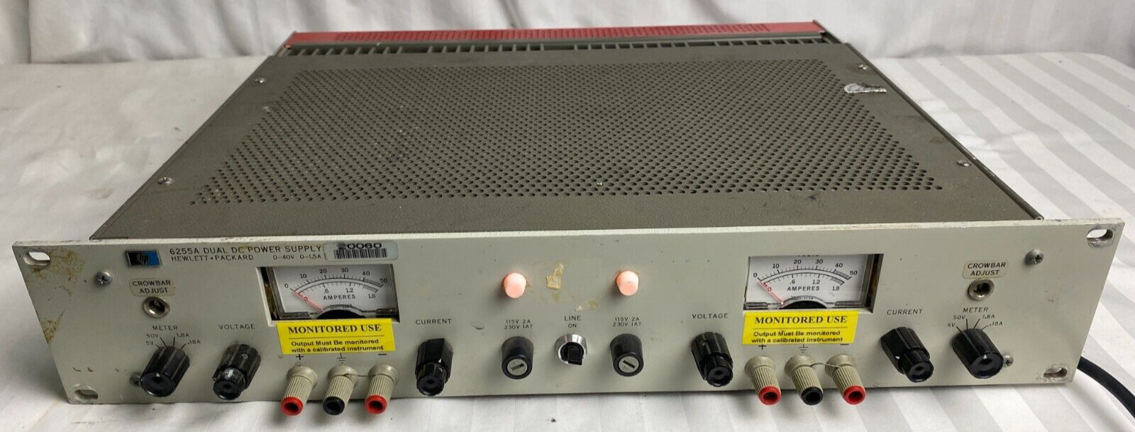 Hewlett Packard HP Monitored Use DUAL DC POWER SUPPLY 6225A 40V 1.5A