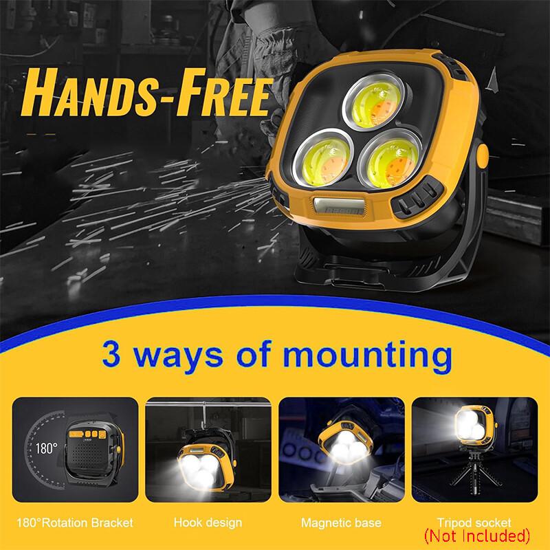 3300 Lumen Work Light Magnetic LED Super Bright Portable Work Light Rechargeable