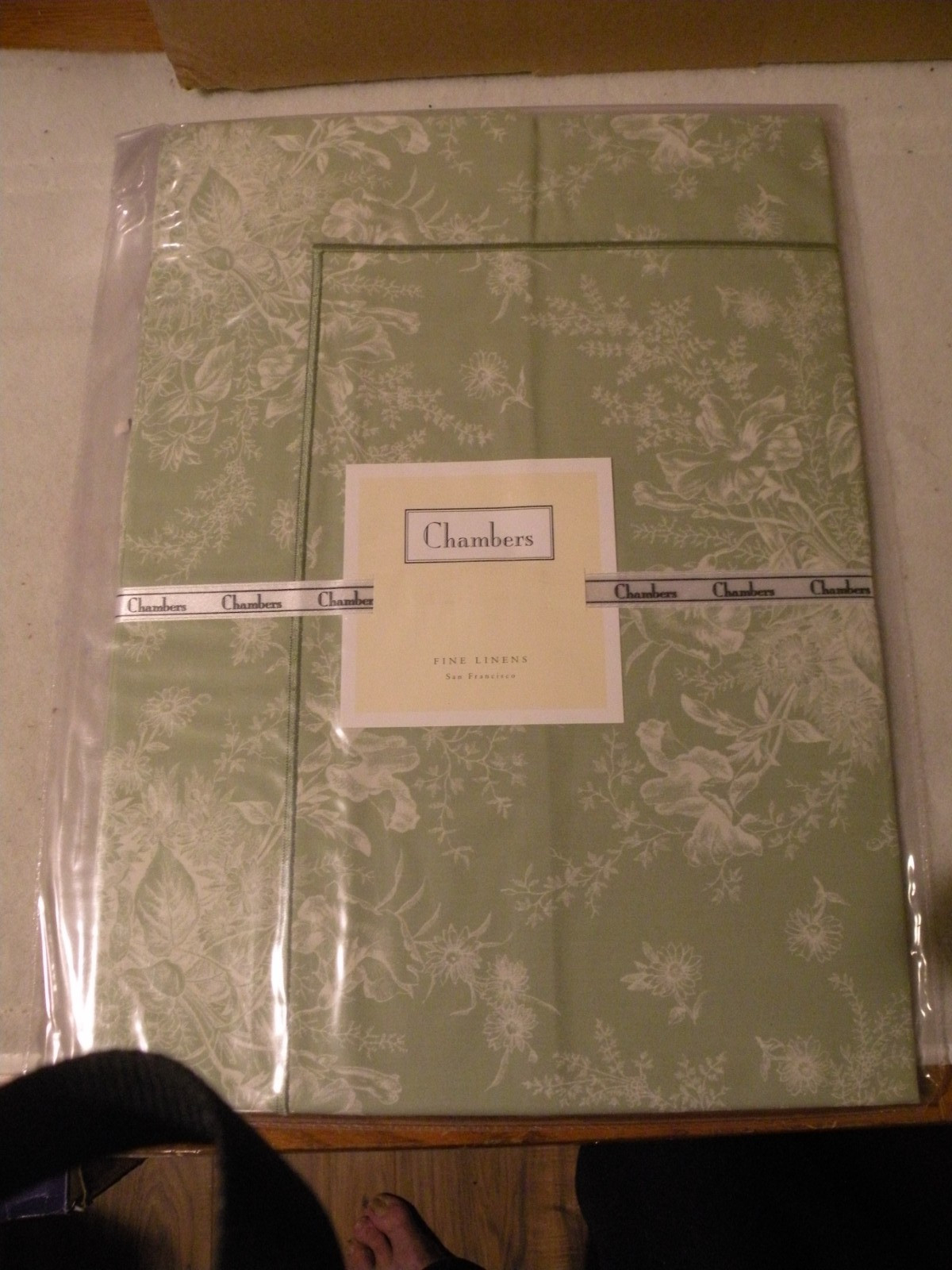 CHAMBERS FINE LINEN EURO SHAM 26'' X 26'' GREEN PILLOW SHAM NEW MADE IN ITALY