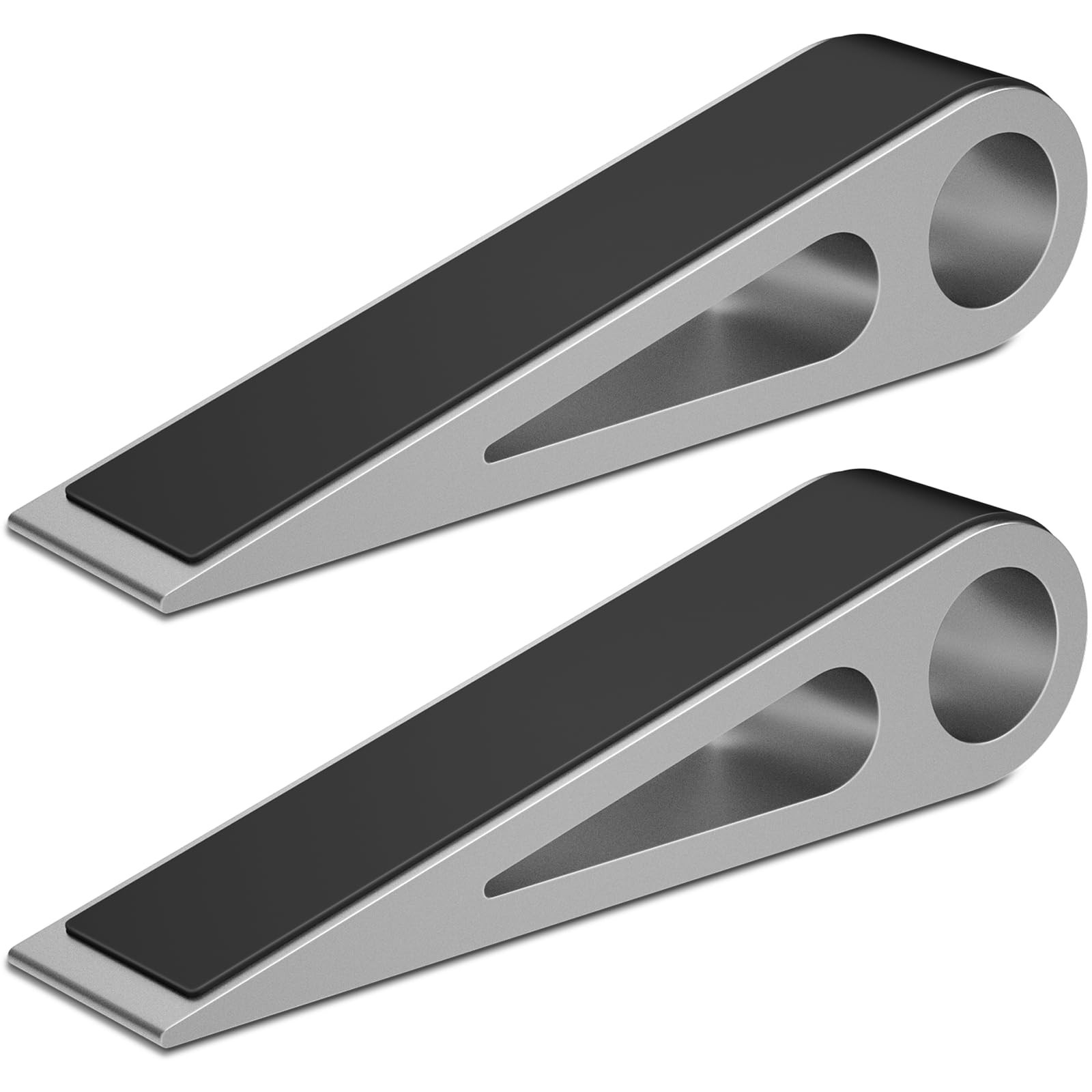 2 Pcs Heavy Duty Door Stopper for Bottom of Door, Aluminum & Rubber Door Stop...