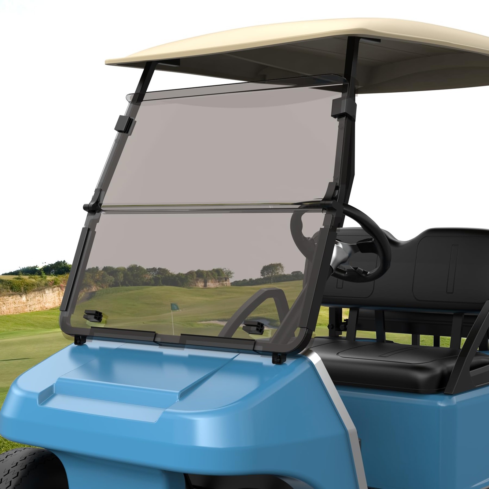 10L0L Golf Cart Windshields for Club Car DS 2000-Up Brown