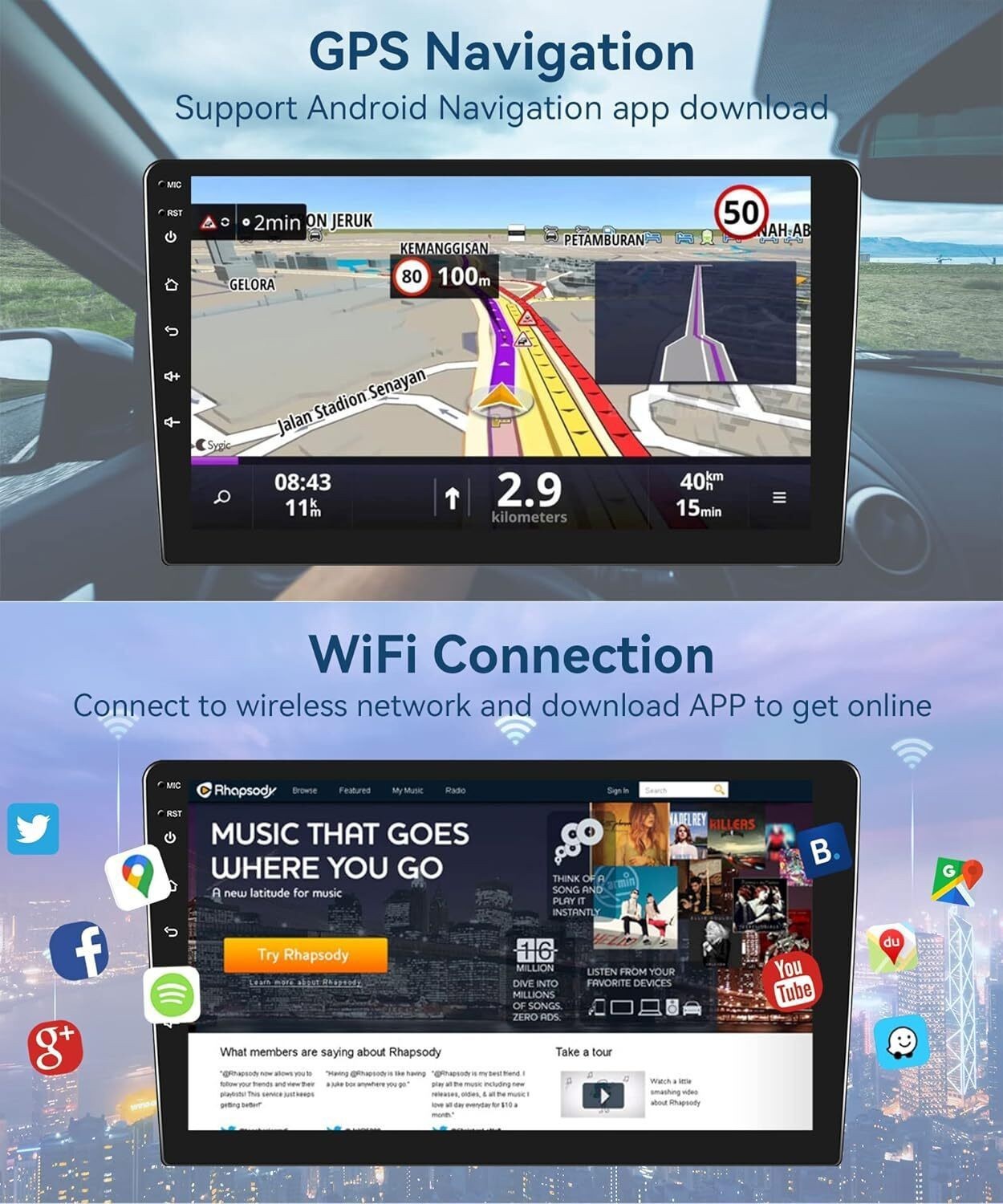 for 1999 2000-2002 Mercury Cougar Android 13 GPS Stereo Radio , Wireless CarPlay