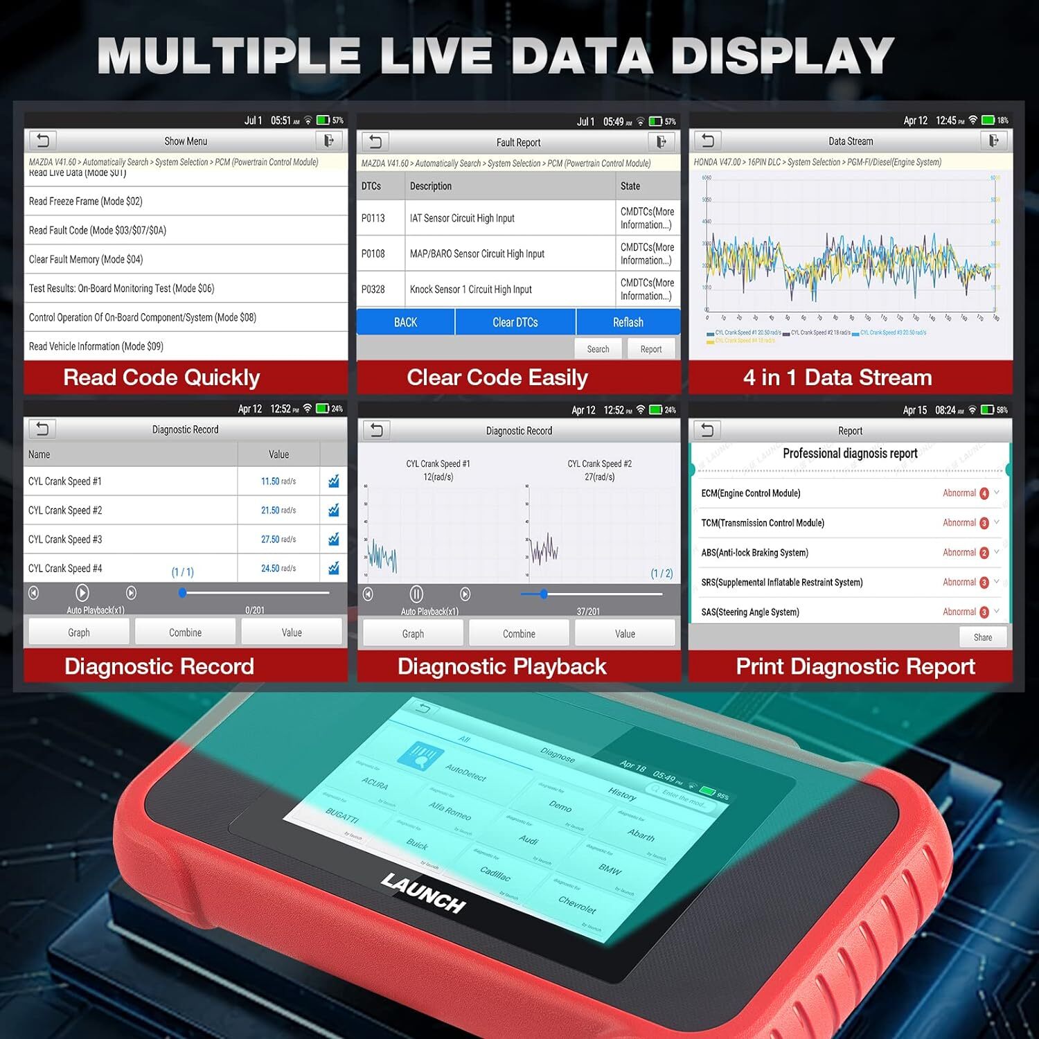 2025 LAUNCH X431 CRP123E PRO+ OBD2 Scanner ABS SRS Diagnostic Tool Code Reader