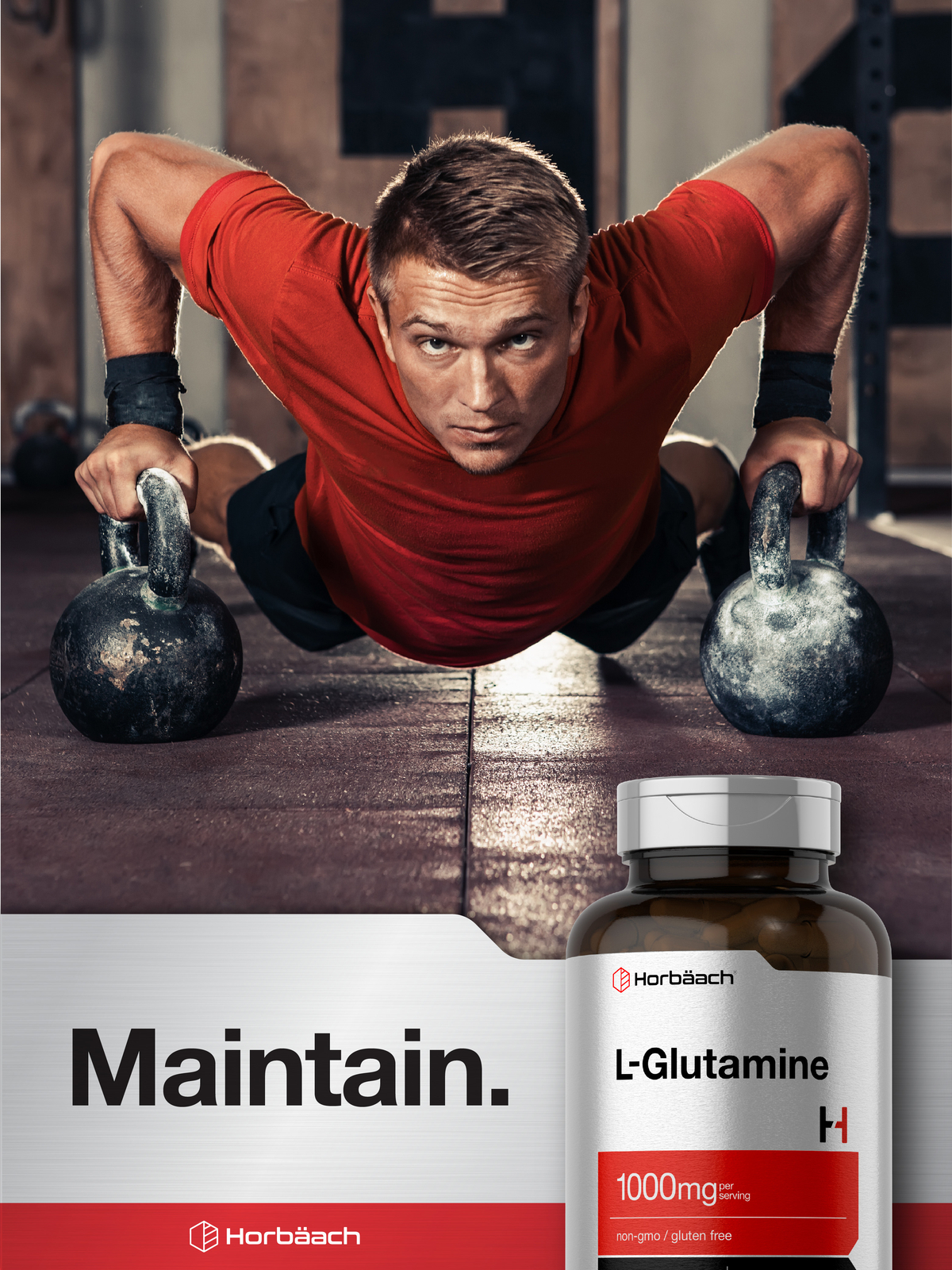 L Glutamine Capsules | 1000mg | 180 Count | Non-GMO, Gluten Free | by Horbaach