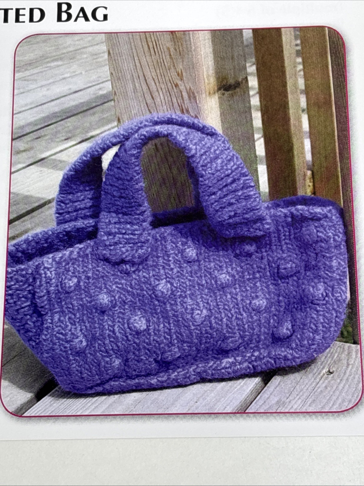 Moira's Little Knotted Bag Knitting Pattern Card Page