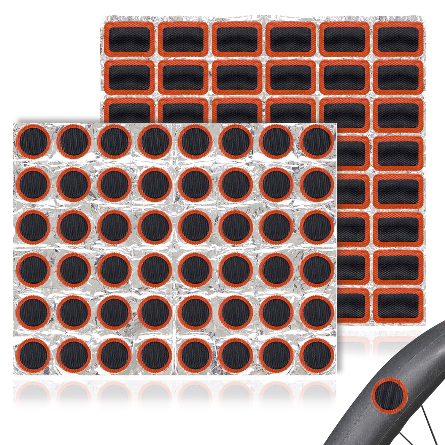 OLLBIT 96PCS Tire Patch,Parches para Bicicleta,Rubber Bike Patch Kit,Inner