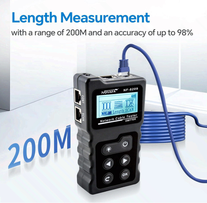 NF-8209 Network Cable Tester, Ethernet Cable Wire Tester with POE & NCV