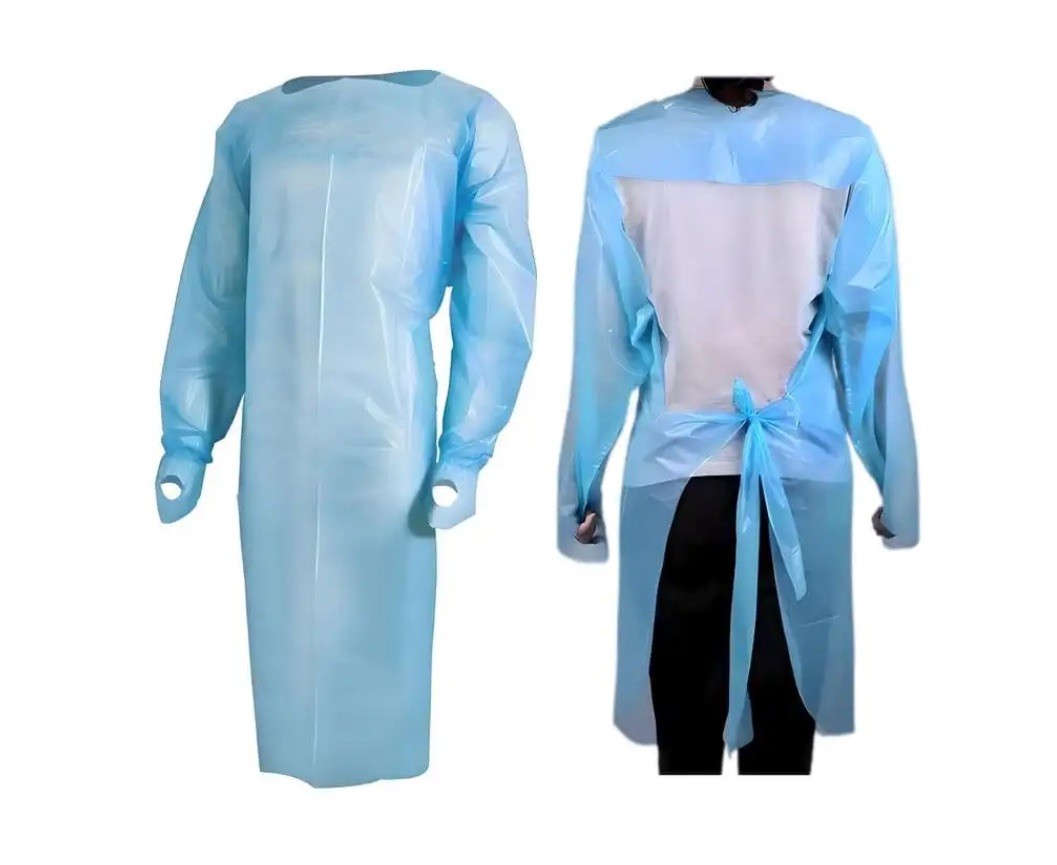 Disposable CPE Isolation Gown Individual Wrapped With Thumb Hole 75 Pack