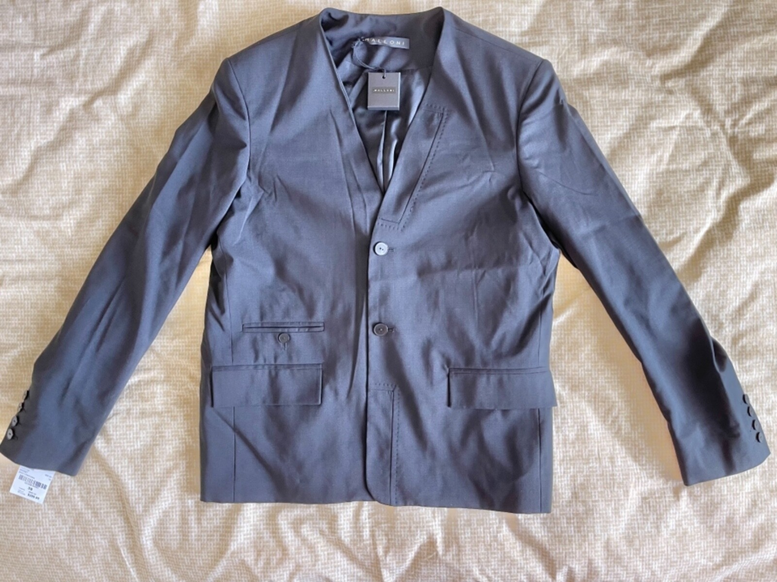 NWT MALLONI Men’s Black Virgin Wool Blazer Jacket US38/EU48 Made in ITALY