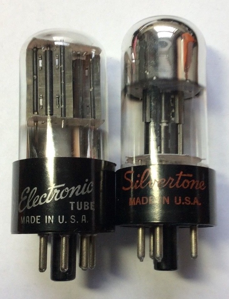 (1) various brand made in USA 6X5GT full wave rectifier tube