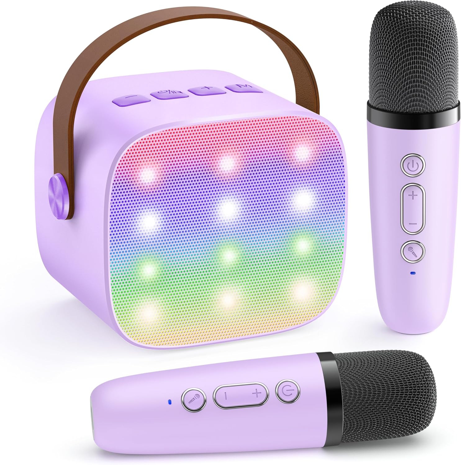 Mini Karaoke Machine with 2 Wireless Microphones, TOP Kids Gifts for Girls Ages
