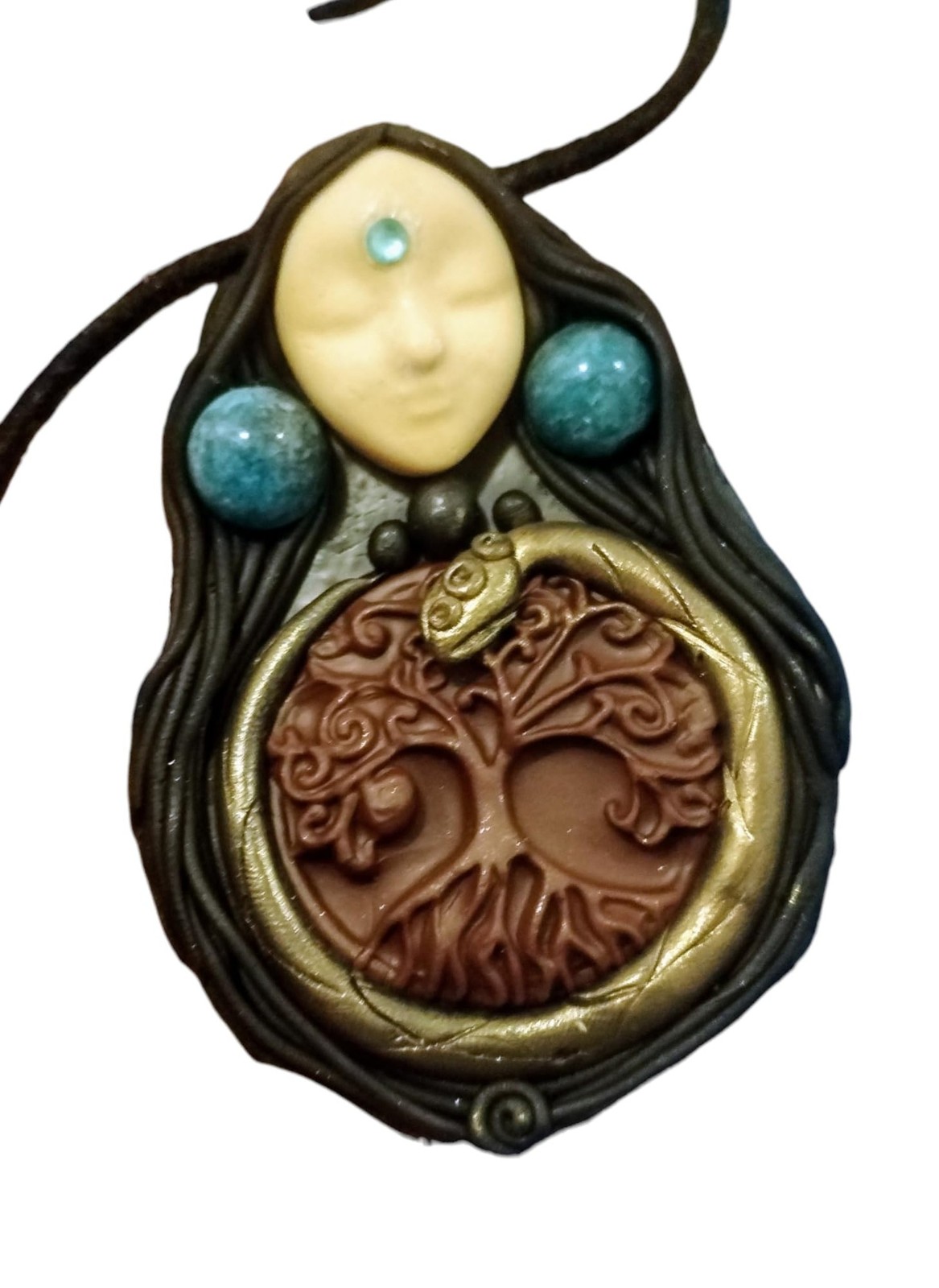 | Ayahuasca Spirit Mother Goddess Necklace | Shaman Healing Sacred Plants Jew...