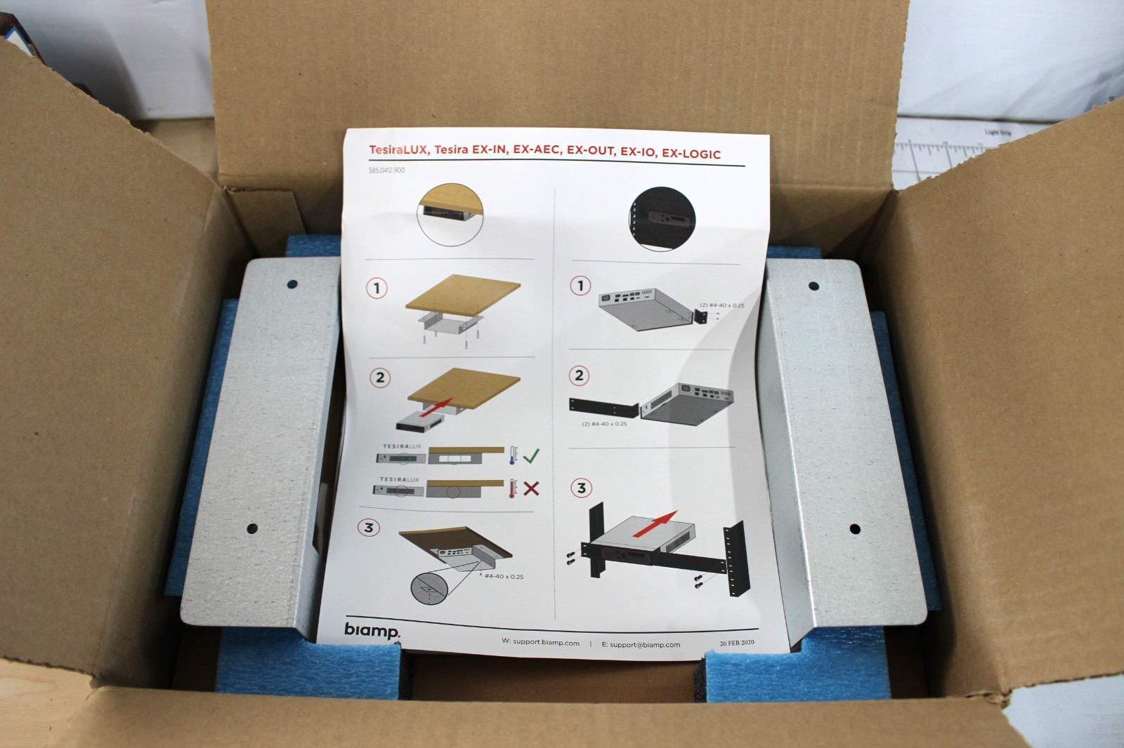 Biamp Tesira UTMK-1 Under Table Mount Kit 911.0444.900