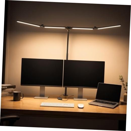 LED Desk Lamps for Home Office,Smart Adjustable Swing Arm Desk Lamp with Black