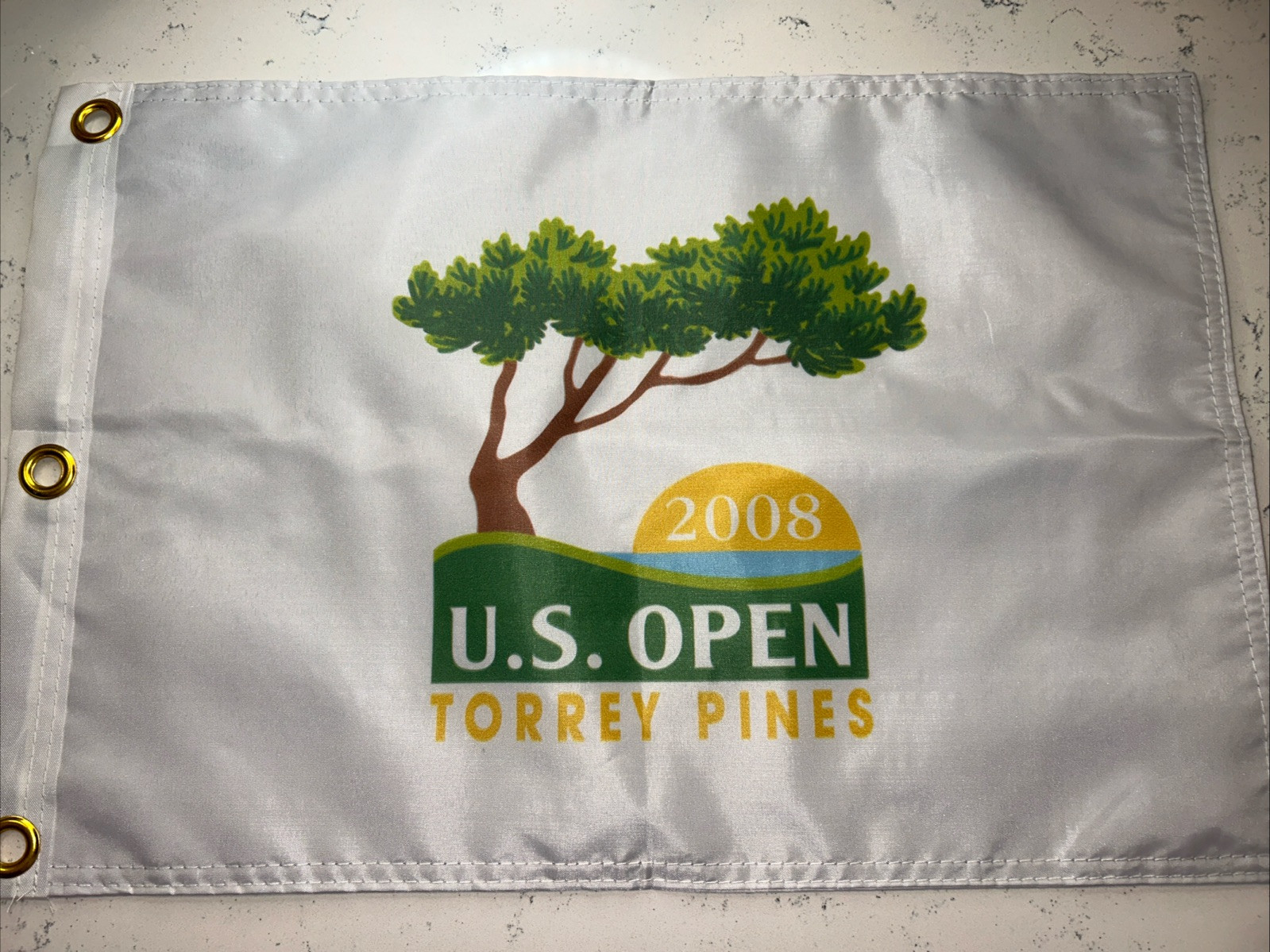 2008 US OPEN TORREY PINES TIGER WOODS USGA PIN FLAG W GROMMETS FREE SHIP