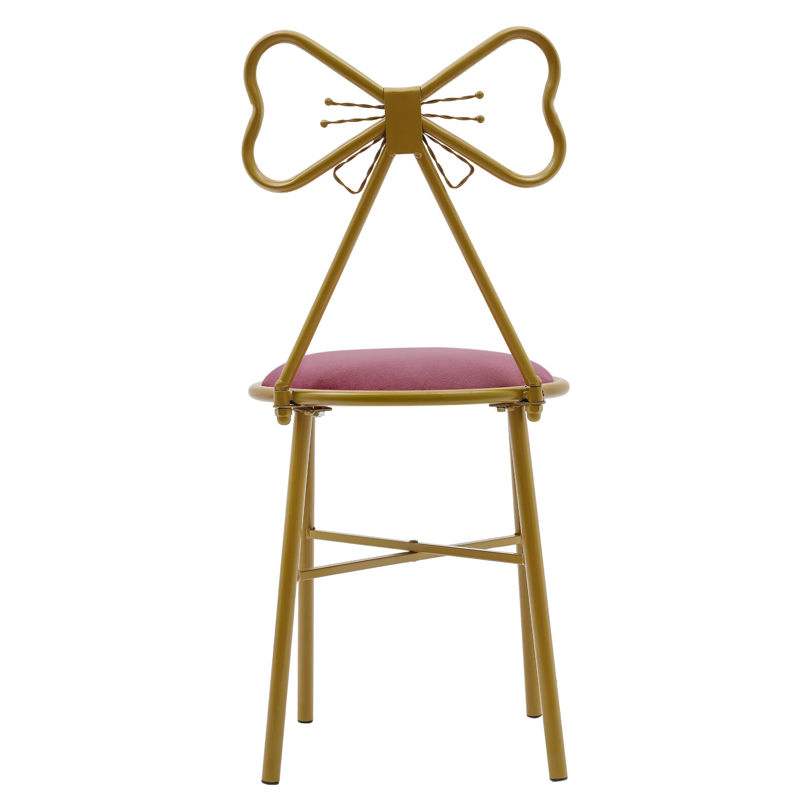 Butterfly Backrest Chair Vanity Stool Pink Velvet Stool Chair Makeup Chair