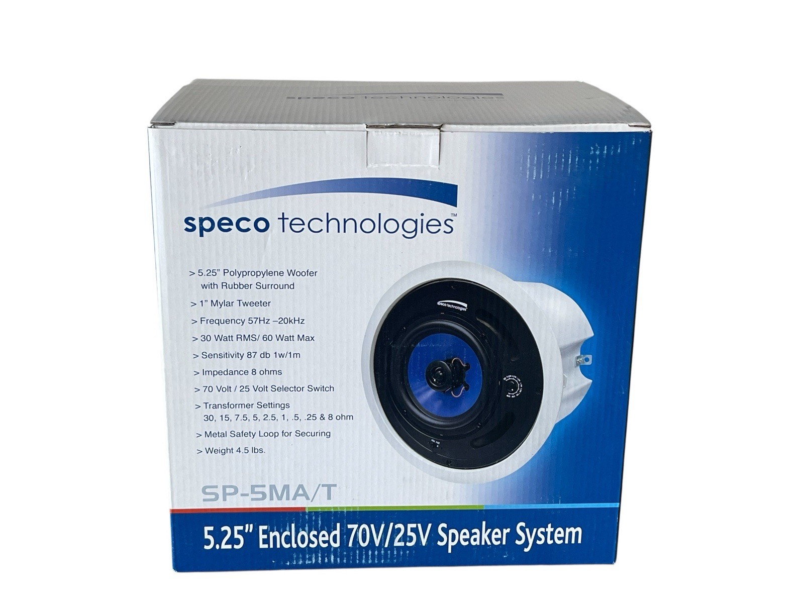 Speco Technologies SP-5MA/T  Enclosed Speaker System - Brand New