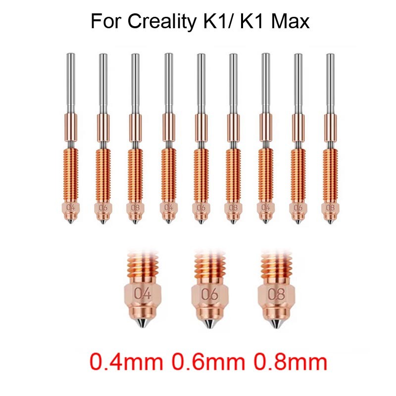 0.4mm K1 Nozzle Quick-Swap Nozzles for Creality K1/ K1 Max 3D Printer 1/2/5pcs