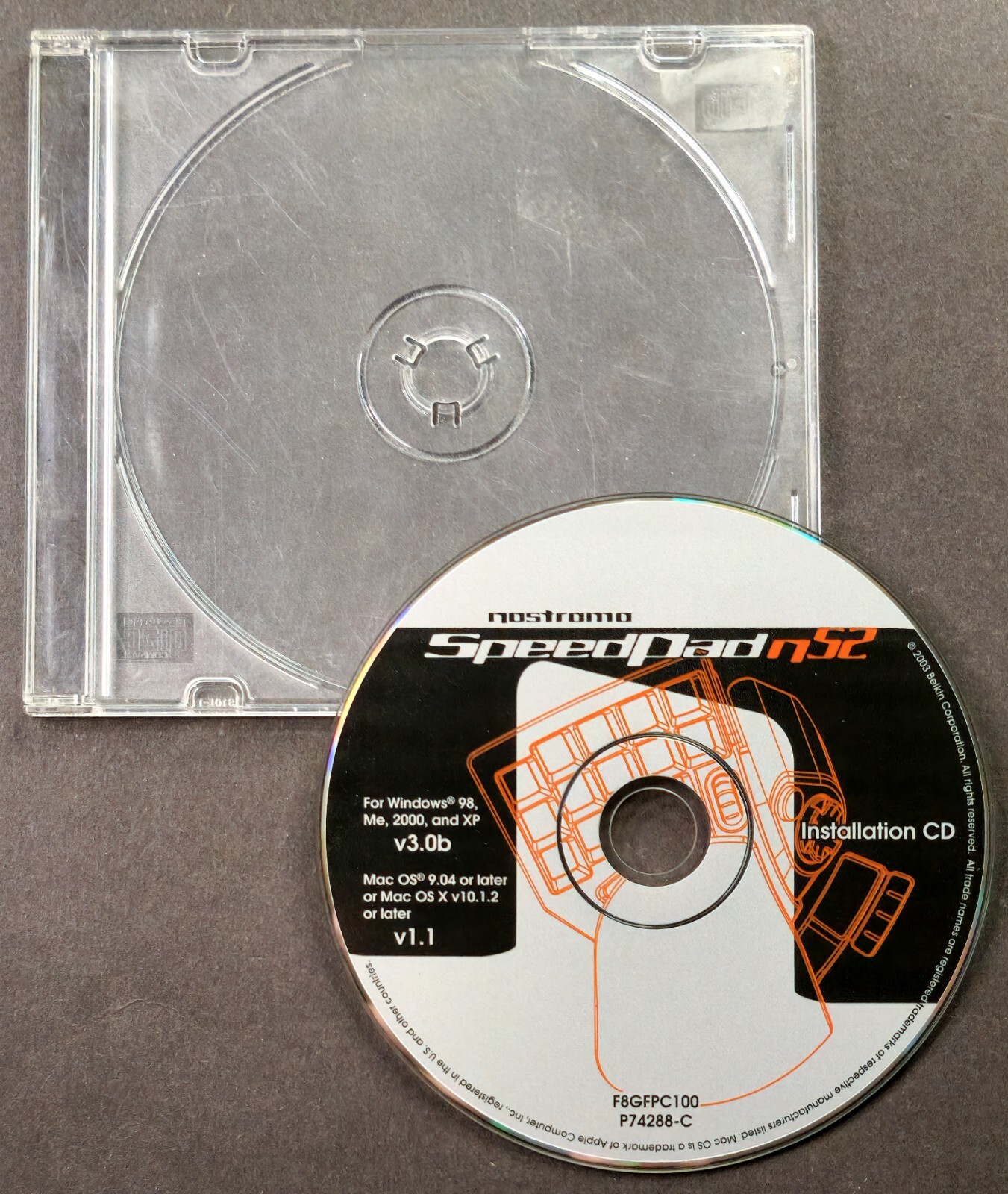 Original Nostromo SpeedPad n52 Installation CD v1.1 F8GFPC100 Windows Mac