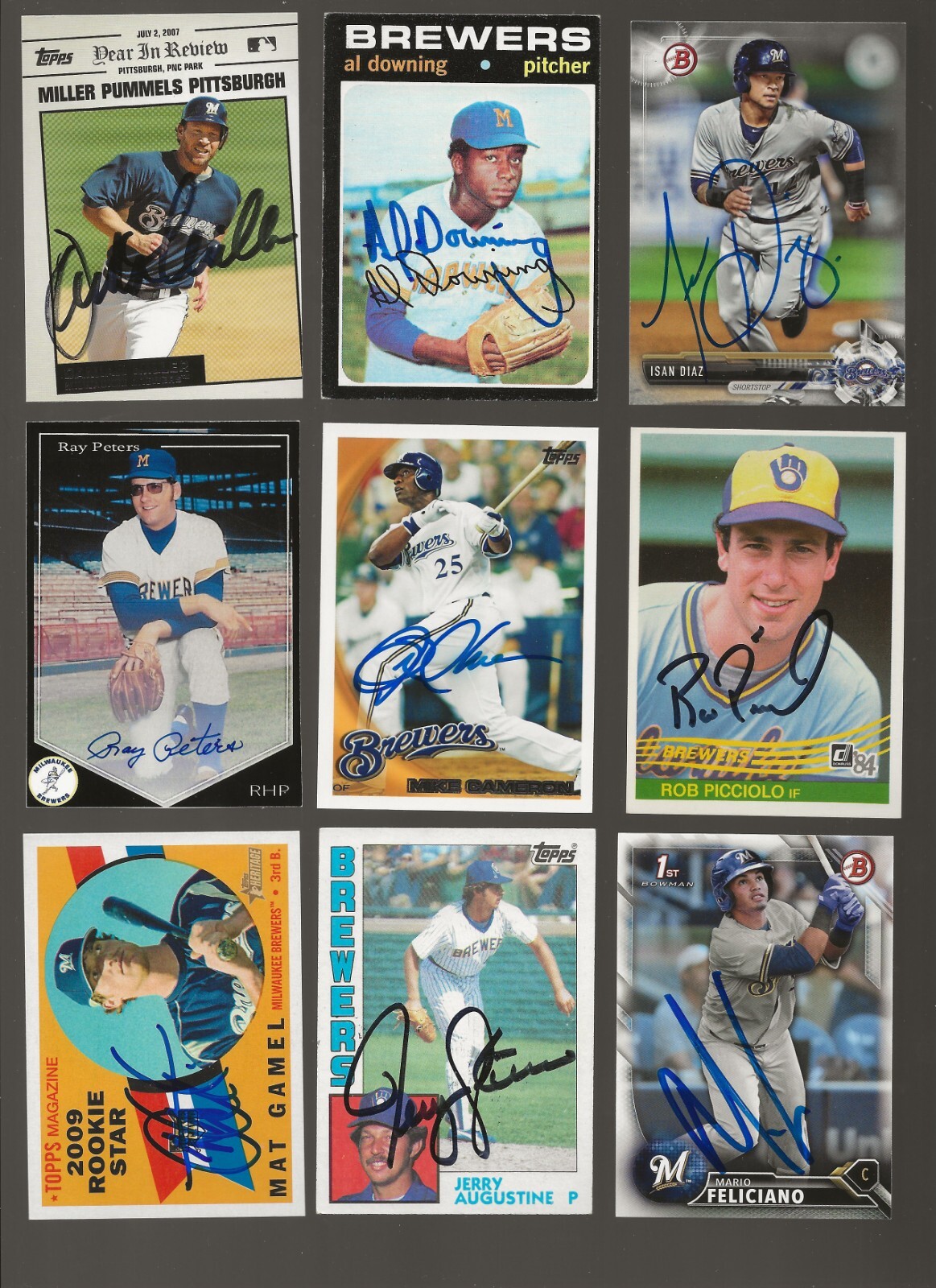 2017 Bowman Draft Isan Diaz Milwaukee Brewers Autograph