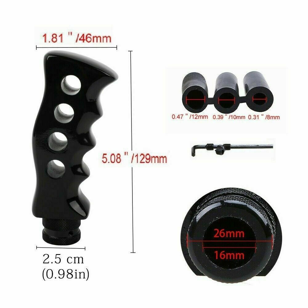 Universal Black Slotted Pistol Grip Handle Manual Gear Shift Knob Shifter