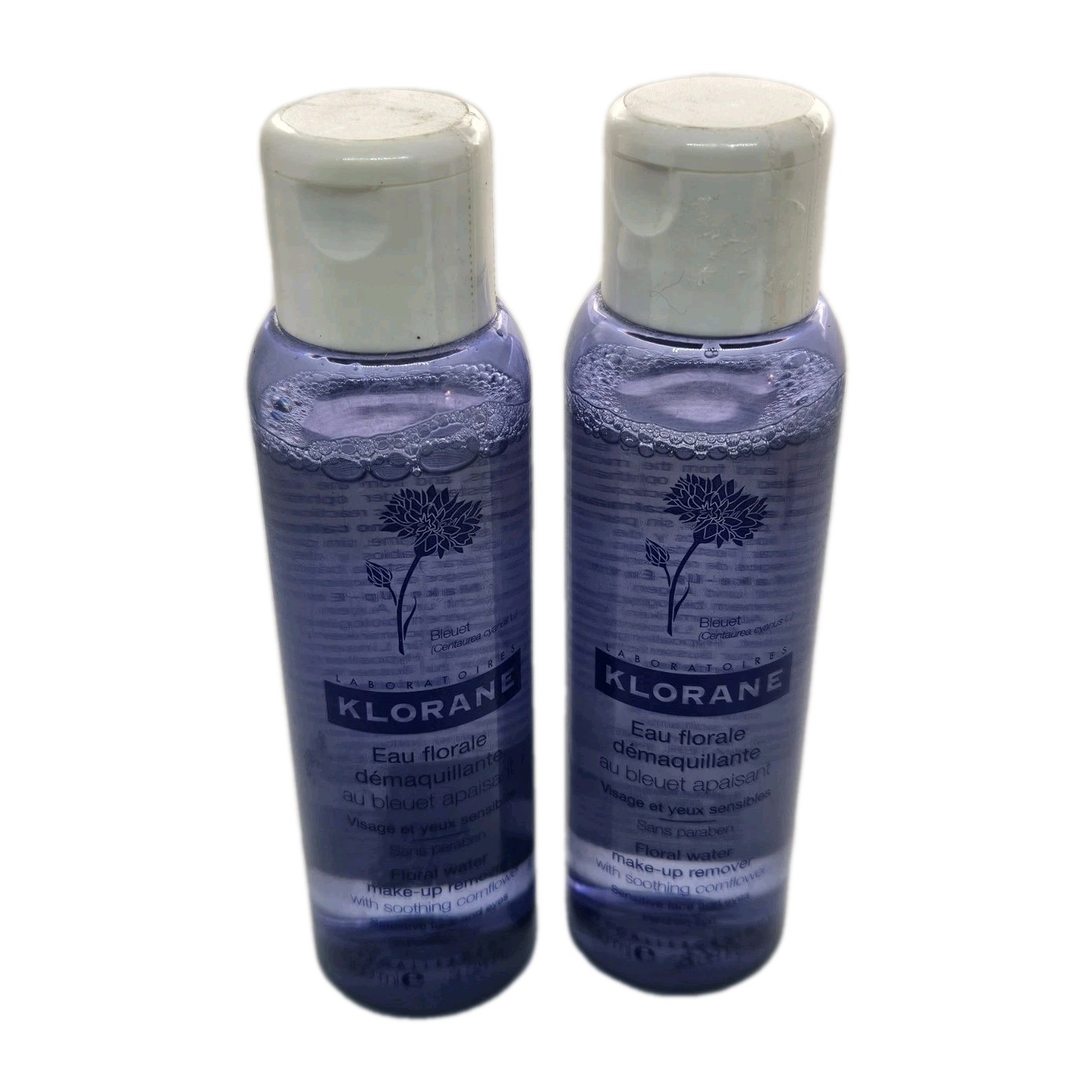 KLORANE Floral Eye Makeup Remover Lotion w/Soothing Cornflower 3.38oz (LOT OF 2)