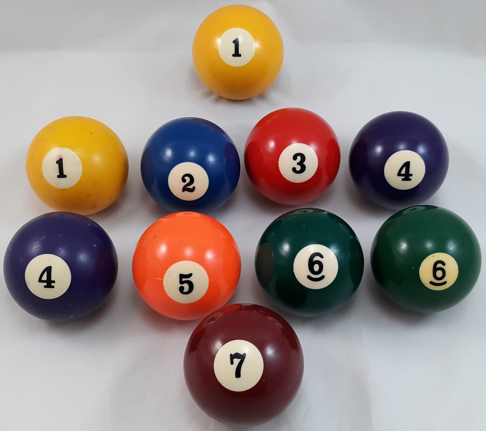 Lot Of 10 Vintage Billiards Pool Replacement Solids Balls Aged Patina