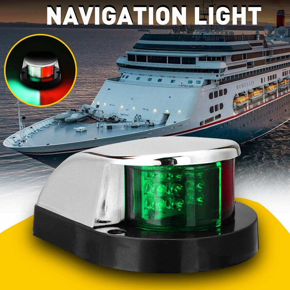 Bi-Color LED Bow Light Red Green Combination Marine Boat Navigation Light 12V