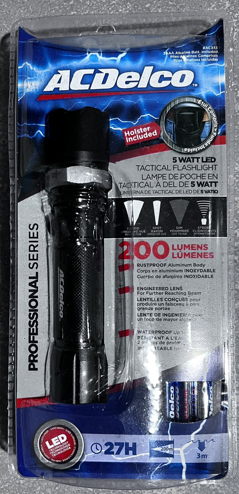 AC Delco 200 lm professional LED flashlight