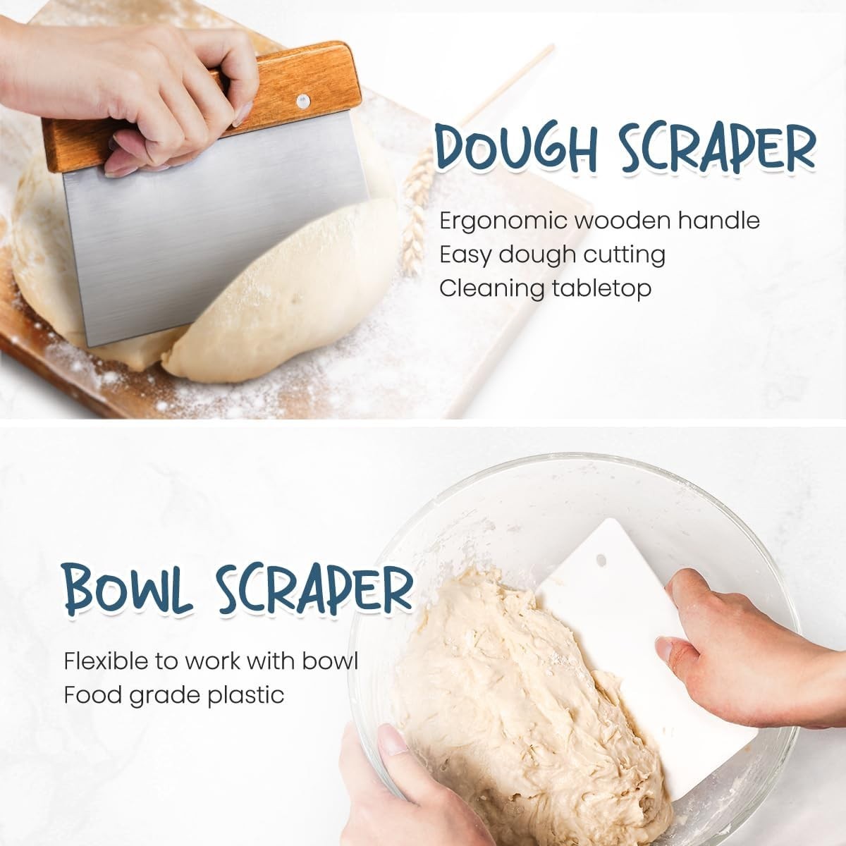 Artisan Sourdough Proofing Basket Set, 9" Round & 10" Oval with Essential Tools