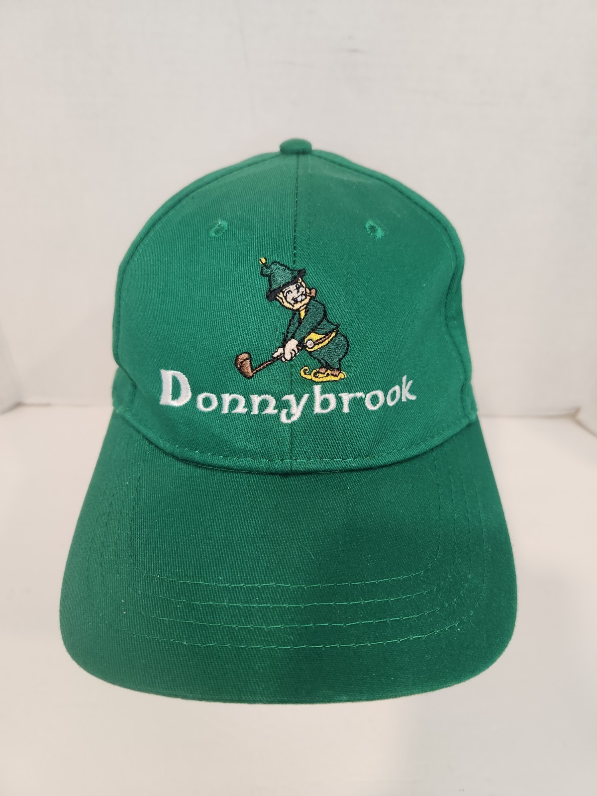 Golf Donnybrook Leprechaun Hat Embroidered Flag & Shamrock Logos Green Adj Back