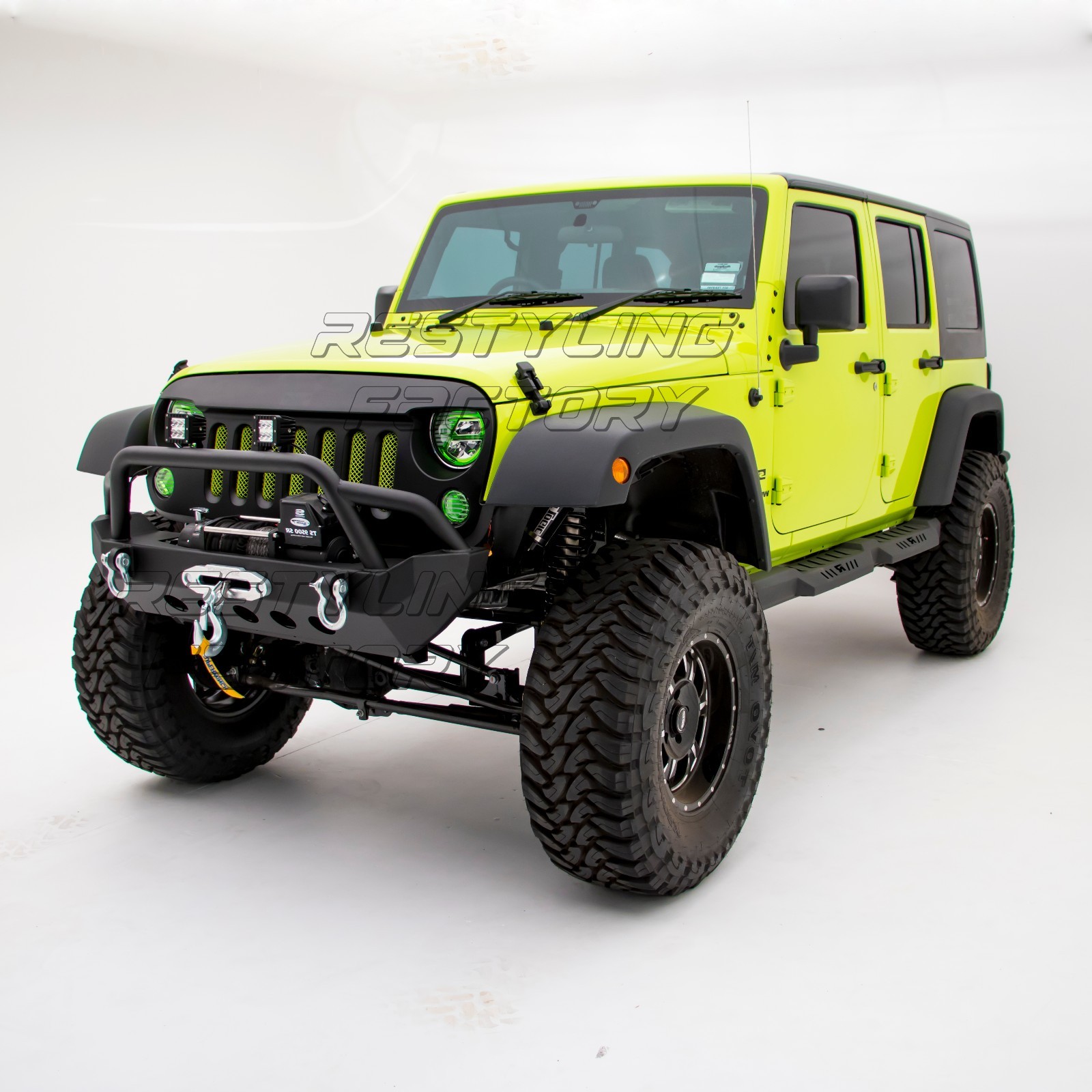 Rock Crawler Front+Rear Bumper+Full Width+2" Hitch fit 07-18 Jeep Wrangler JK