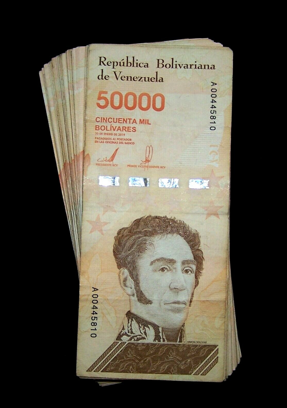50 pcs x Venezuela 50000 Bolivares banknotes-2019 issue - CIRCULATED