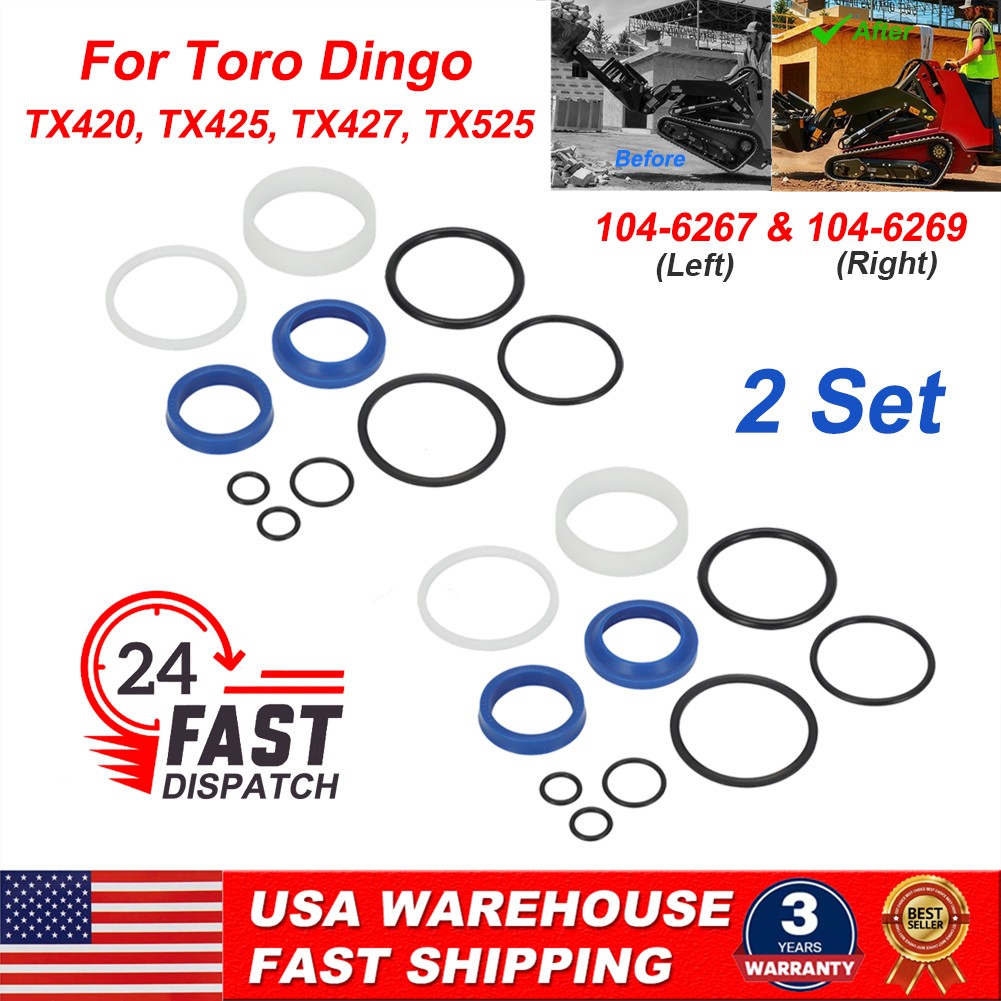 2x Replaces OEM 104-6267 Lift Cylinder Seal Kit for Toro Dingo TX420 TX425 TX427